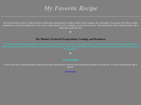 Recipe screenshot