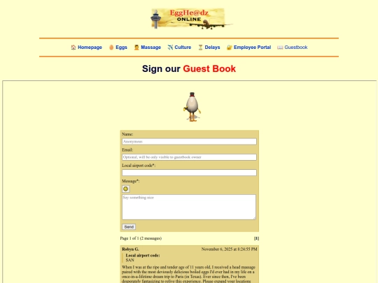 guestbook screenshot