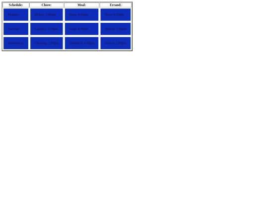 schedule screenshot