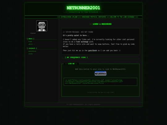 website/links screenshot