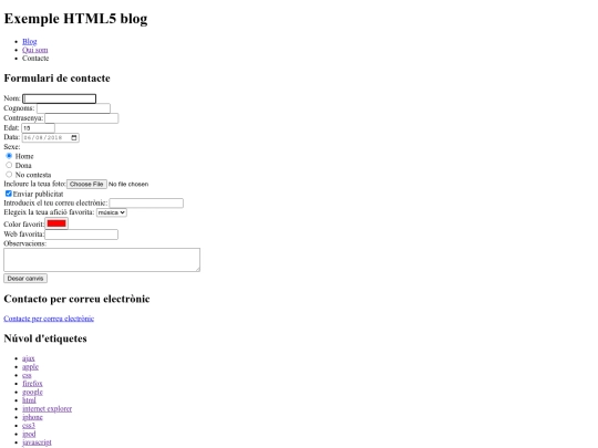 Pagines/contacte screenshot