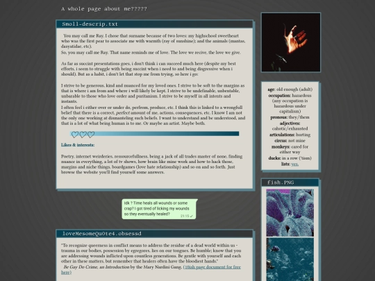 About/Me screenshot