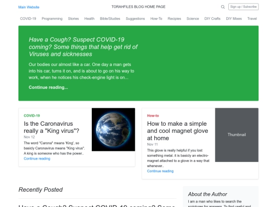 Blog screenshot