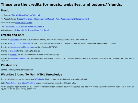 Stuff/Credit screenshot