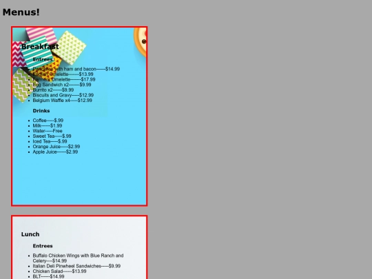 restaurantmenu screenshot