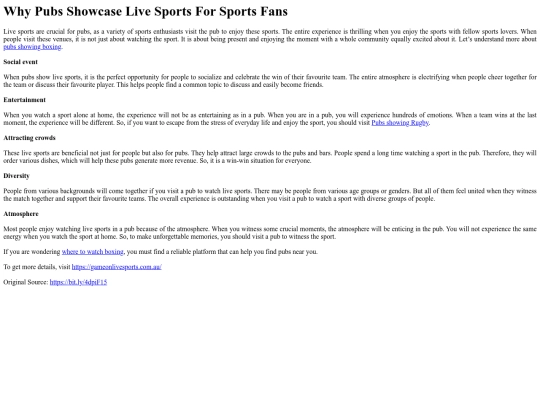 WhyPubsShowcaseLiveSportsForSportsFans screenshot