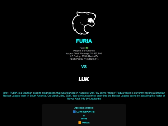 equipos/FURIA screenshot