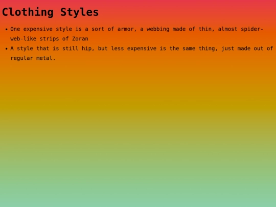 clothing screenshot