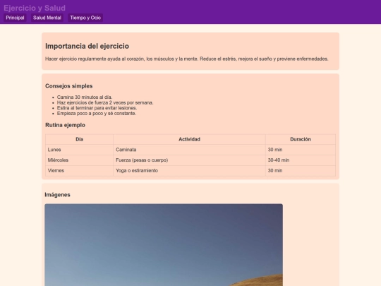 Ejercicio y Salud screenshot