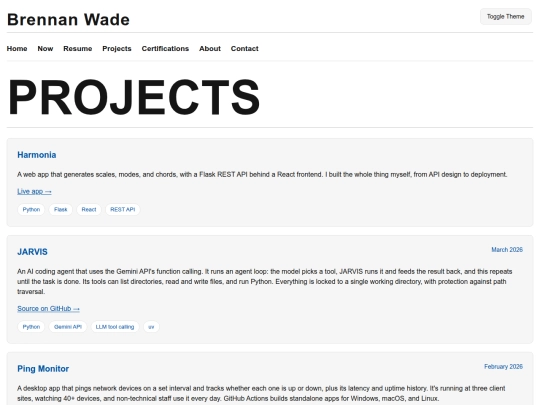 projects screenshot