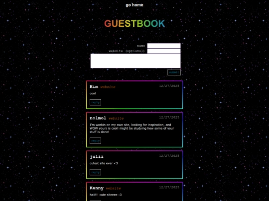 guestbook screenshot