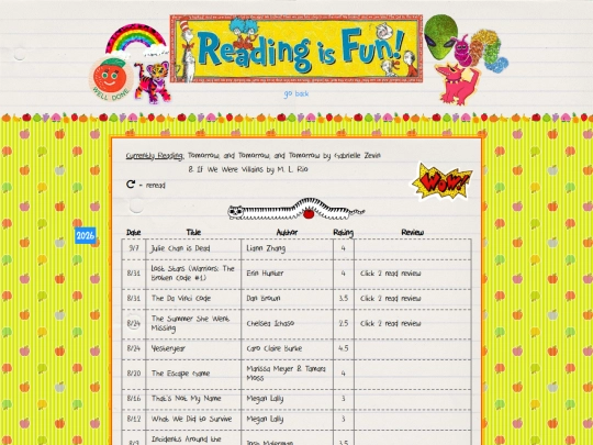 readinglog screenshot