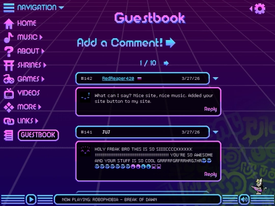 guestbook screenshot
