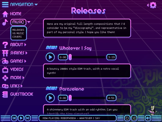 music/releases screenshot