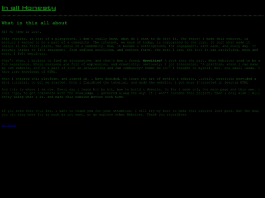 InAllHonesty screenshot