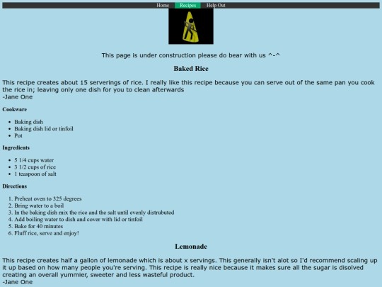 recipes screenshot