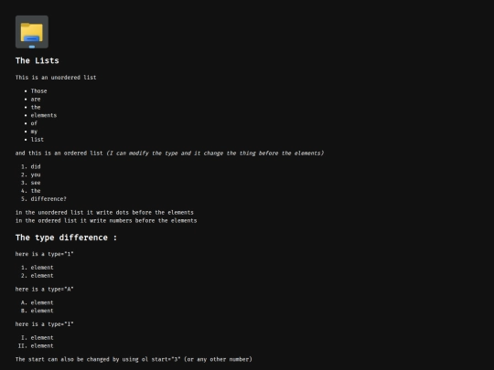 lists screenshot