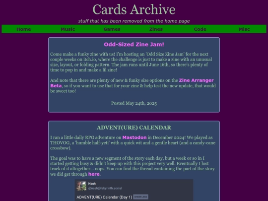 archived-cards screenshot