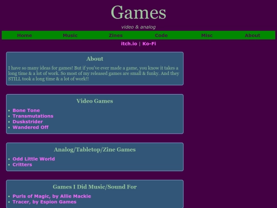 games screenshot