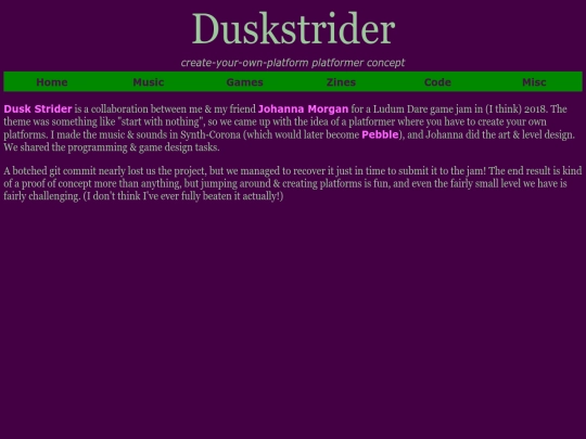 games/duskstrider screenshot