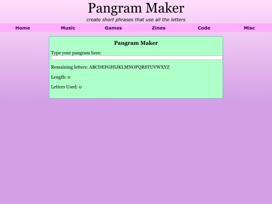 misc/pangram-maker screenshot