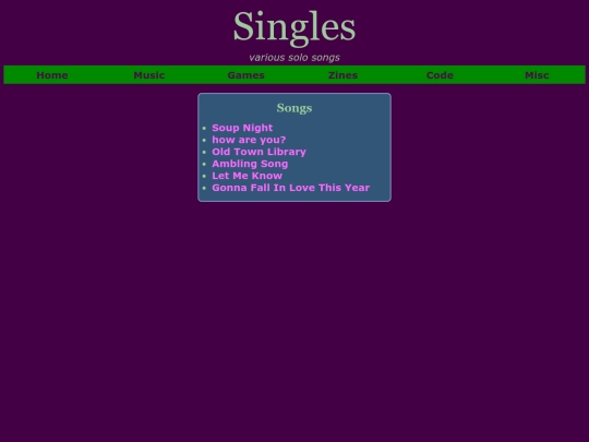 music/singles screenshot