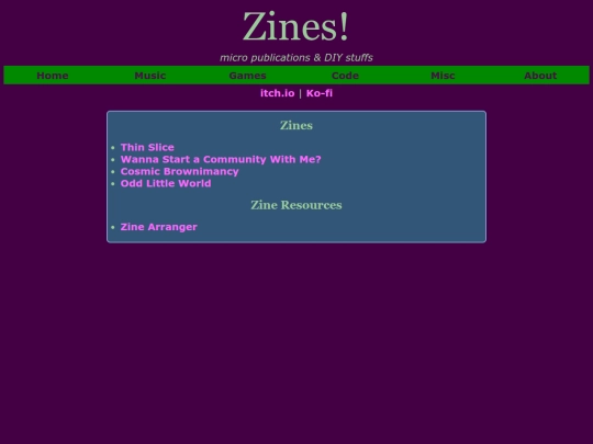 zines screenshot