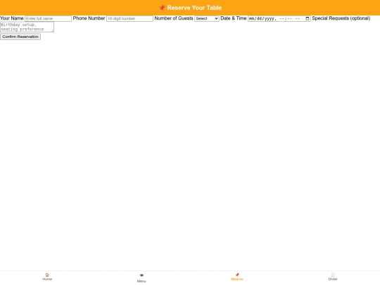 dinein screenshot