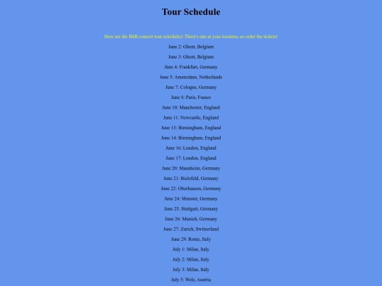 tourschedules screenshot