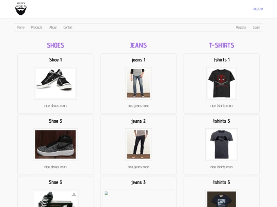 products screenshot