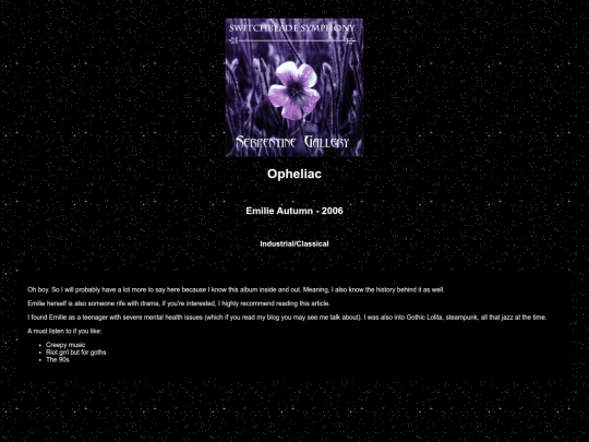 emilieautumn/opheliac screenshot