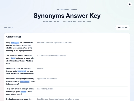 english/pages/synonyms/answers screenshot