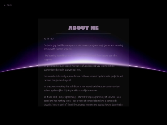 aboutme screenshot