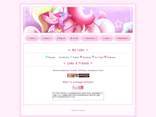 links screenshot