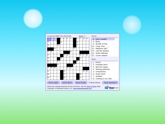 games/crossword screenshot