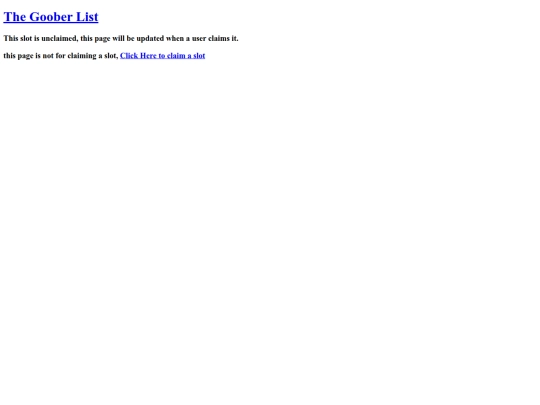 gooberlist/unknownuser screenshot