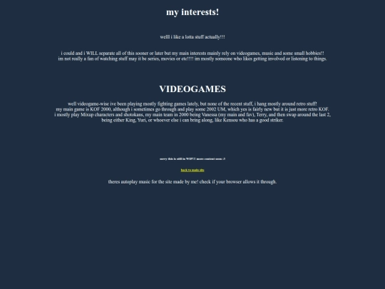 interests screenshot