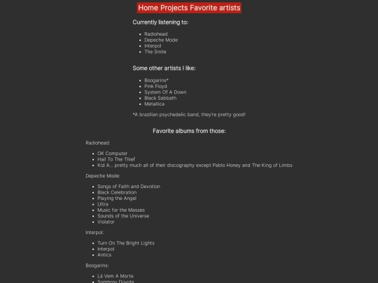 favoriteartists screenshot