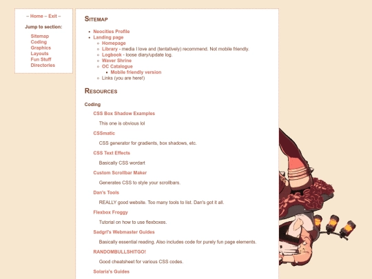 links screenshot