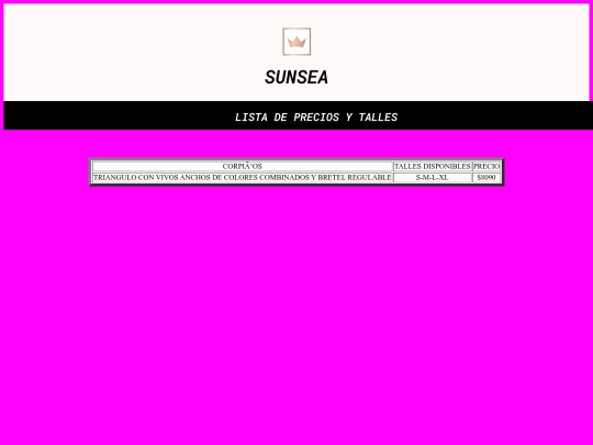 sunsea/tallesyprecioscorpiño1 screenshot