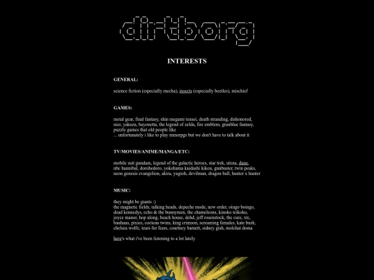 interests screenshot