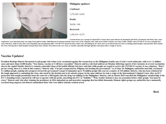 Covid-19 screenshot