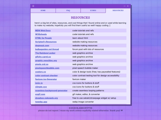 resources screenshot