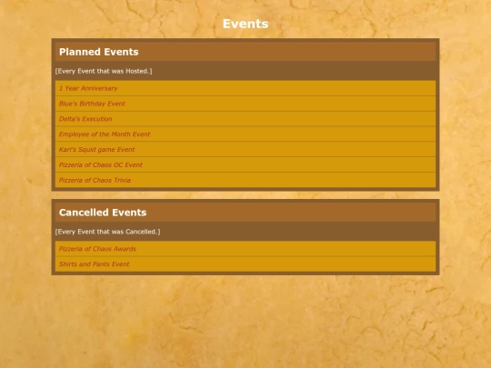 Events screenshot