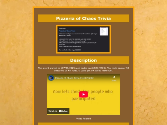 Events/Pizzeria-of-chaos-trivia screenshot