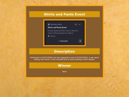 Events/Shirts-and-pants screenshot