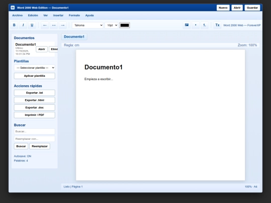 programs/word/home screenshot
