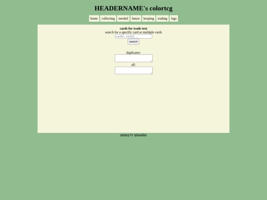 tradingcardstext screenshot