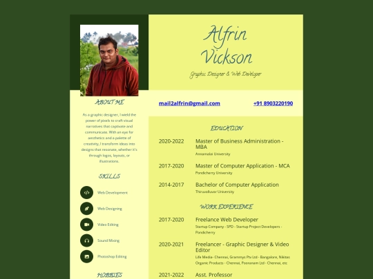 Resume screenshot