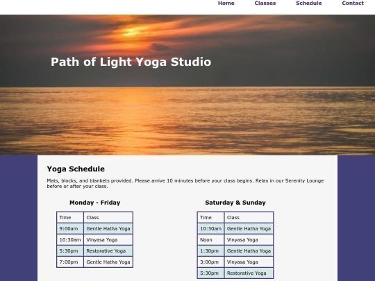 schedule screenshot